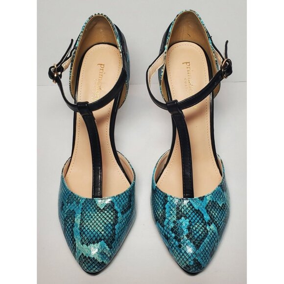 PRIMADONNA COLLECTION WOMEN SIZE EURO 37 BLUE  SNAKE DESIGN NEW / BOX  00066 - Picture 4 of 12